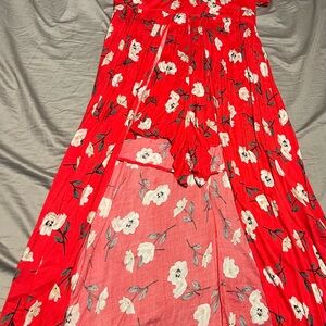 Torrid size 14 Red floral Walkthrough Dress